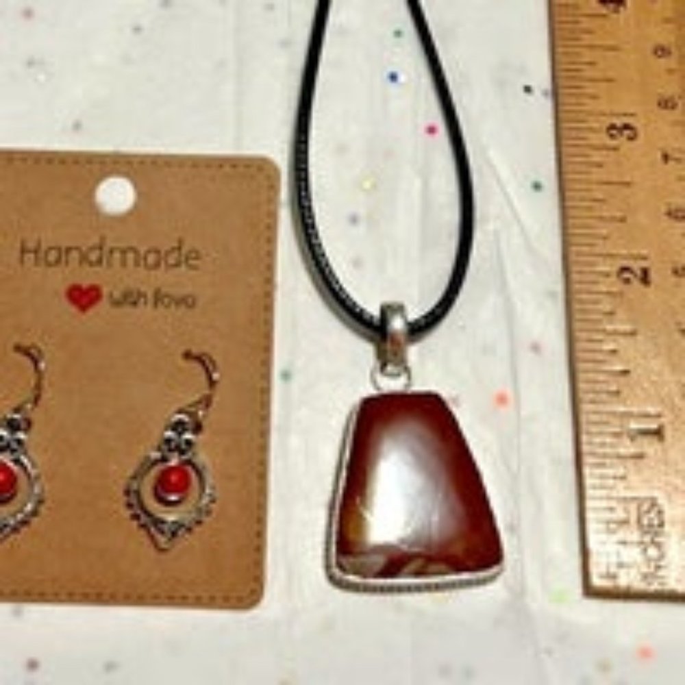 925 Silver Plated Gemstone Handmade Pendant